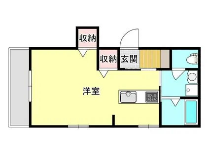 GARDEN・HOUSE奥田(1K/2階)の間取り写真