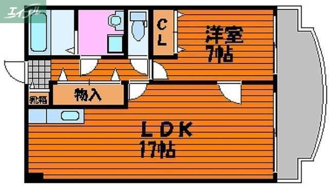 アークハイツ鹿田(1LDK/4階)の間取り写真