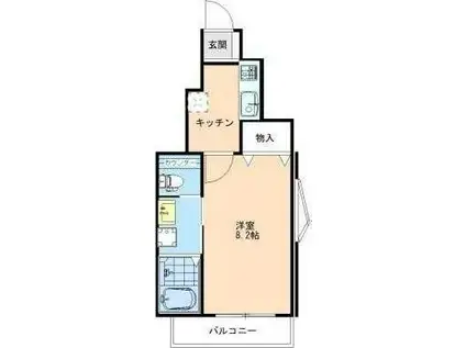 フォルネット(1K/1階)の間取り写真