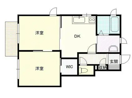 ヴィーブルゆらI(2DK/1階)の間取り写真