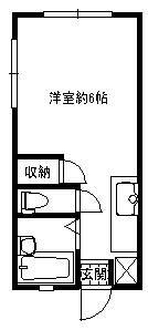 ベルージュK-3(ワンルーム/1階)の間取り写真