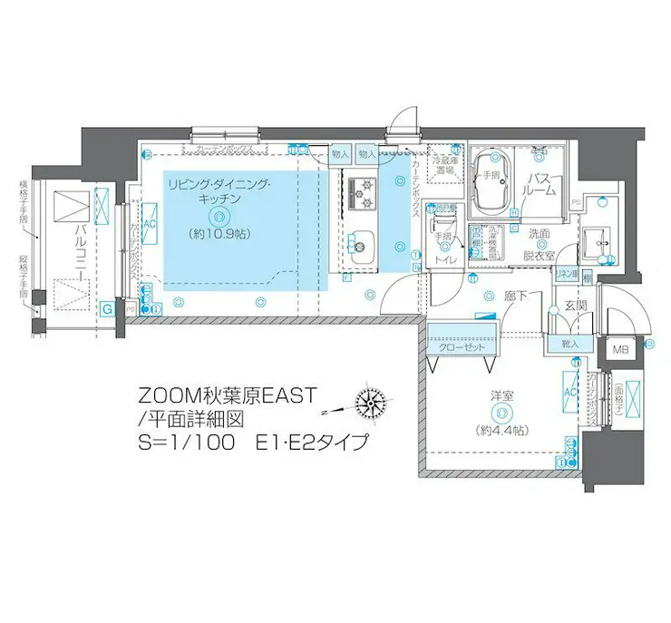 ZOOM秋葉原EAST 8階階 間取り