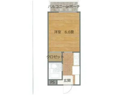 コーポゆう(1K/2階)の間取り写真