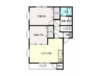 ヴィラ・ルーチェ(2LDK/1階)の間取り写真