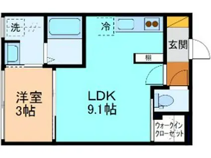 サン・ステージ今泉A棟(1LDK/1階)の間取り写真