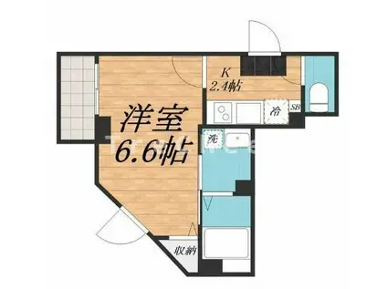 植木ビル(1K/2階)の間取り写真