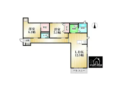 BEREOコンフォート北島田A(2LDK/3階)の間取り写真