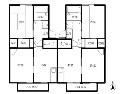 セジュールダイモンA(2DK/2階)の間取り写真