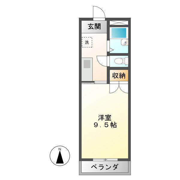 ウッドベル(1K/4階)の間取り写真