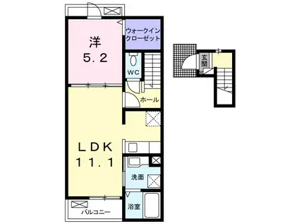 フレンズ(1LDK/2階)の間取り写真