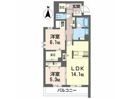 AVANCE東草深イースト(2LDK/3階)の間取り写真