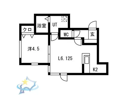 サクシード八軒西I(1LDK/3階)の間取り写真