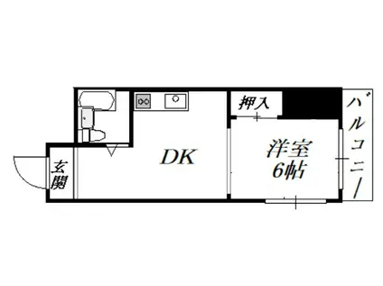 森田マンション(1DK/4階)の間取り写真