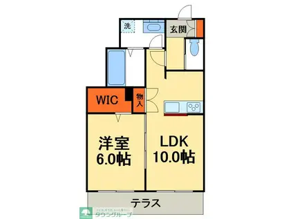 LIBERTY南流山(1LDK/1階)の間取り写真