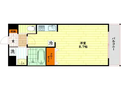 マンションはりげん(ワンルーム/11階)の間取り写真