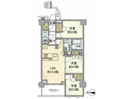 ザ・パークハウス東陽町翠賓閣(3LDK/3階)の間取り写真