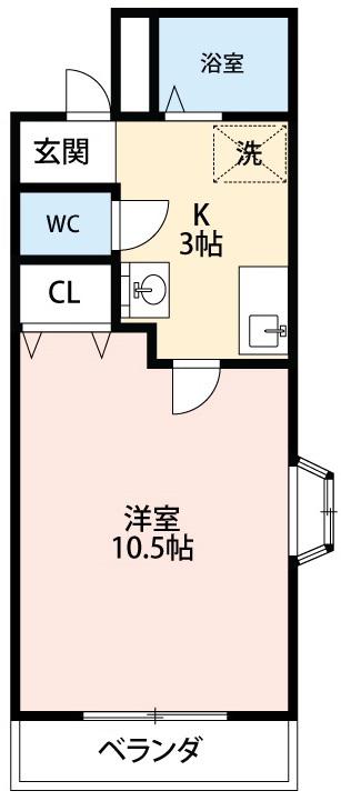 サイリッチ久後崎(1K/1階)の間取り写真