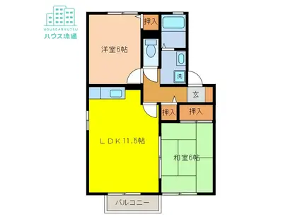 セジュールたさきA(2LDK/2階)の間取り写真