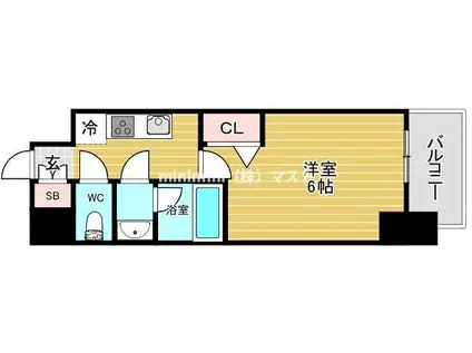 フォーリアライズ難波リアン(1K/7階)の間取り写真