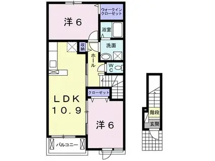 ＪＲ紀勢本線 御坊駅 徒歩4分 2階建 築8年(2LDK/2階)の間取り写真
