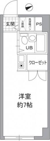 クレールコート(ワンルーム/3階)の間取り写真