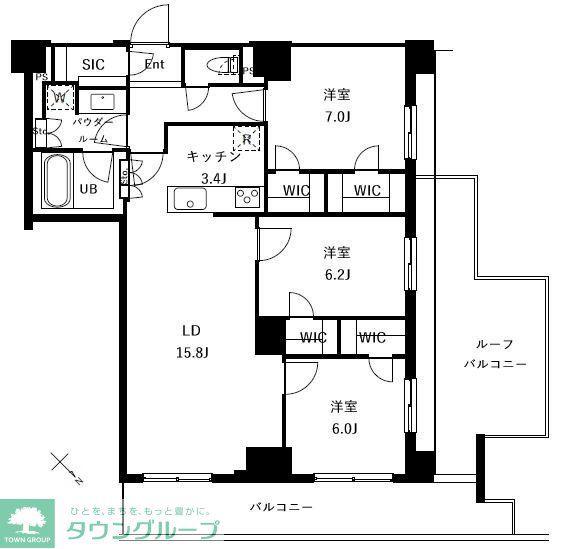 ザ・ケンジントン・レジデンスときわ台(3LDK/5階)の間取り写真