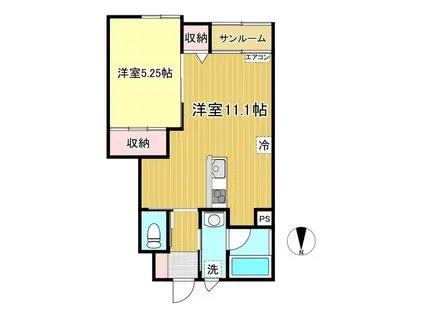 GRAN SHARME(1LDK/1階)の間取り写真