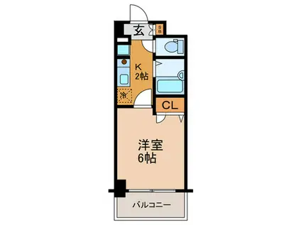 エスリード 深江橋(1K/2階)の間取り写真