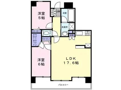 エステムコート堺東(2LDK/10階)の間取り写真