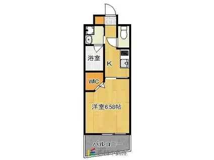 ラファセエスティエラ赤坂(1K/4階)の間取り写真