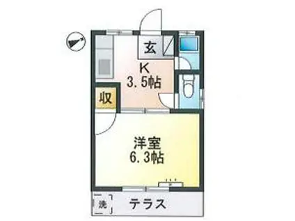 レニーハイツ(1K/2階)の間取り写真