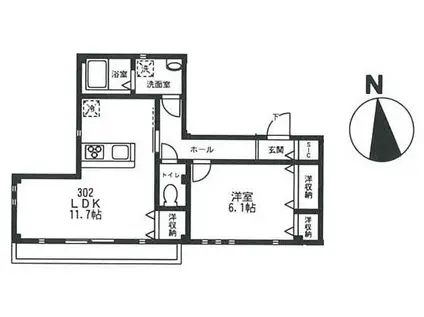 オーキッド石神井公園(1LDK/3階)の間取り写真