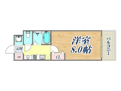 グランビュー六甲(1K/4階)の間取り写真