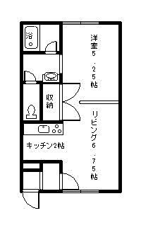 セピア5・1(1DK/1階)の間取り写真