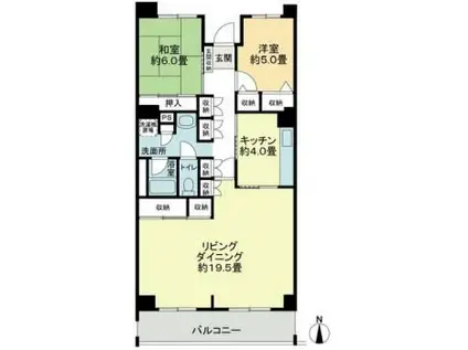 テレパレス船橋三咲A棟(2LDK/3階)の間取り写真