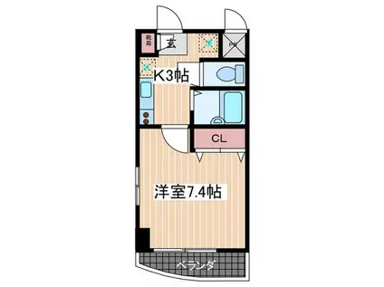 ニューハーベスト(1K/2階)の間取り写真