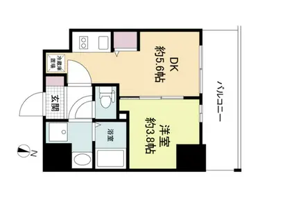 リヴェント福島野田(1DK/5階)の間取り写真