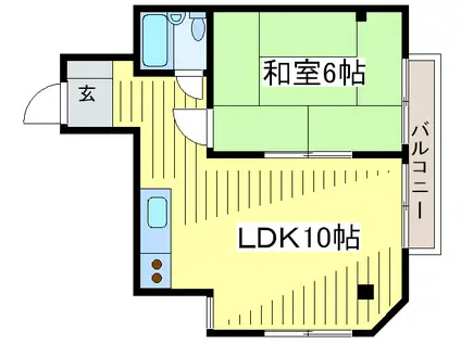 空港第3ビル(1LDK/4階)の間取り写真