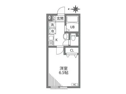 ピュア江古田(1K/4階)の間取り写真