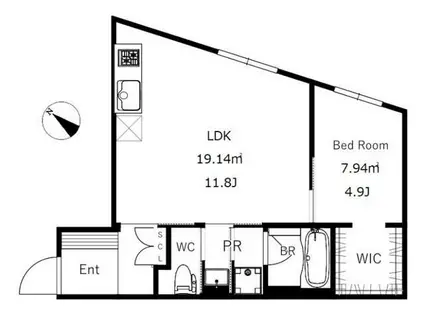 CREAL学芸大学(1LDK/2階)の間取り写真
