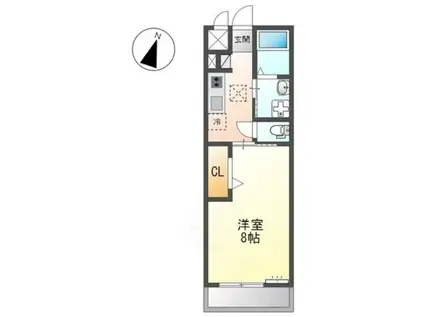 ムーンガーデン(1K/1階)の間取り写真