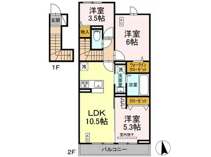 センチュリーハイムすみよし台 VI(3LDK/2階)の間取り写真