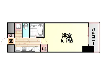 プレサンス大阪城公園パークプレイス(1K/8階)の間取り写真