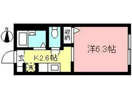 ポラリス(1K/2階)の間取り写真