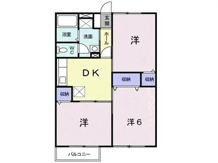 ヴェルドミールI(3DK/2階)の間取り写真