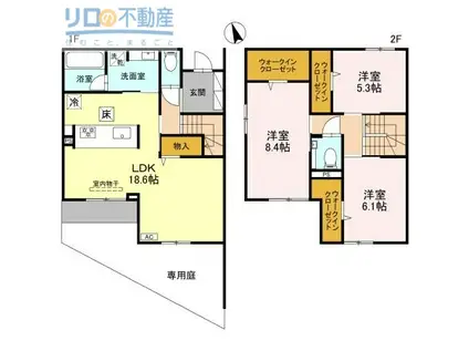 PITTORESUQUE春日丘(3LDK/1階)の間取り写真