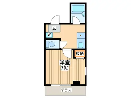 アストラコスモ新百合ヶ丘(1K/1階)の間取り写真