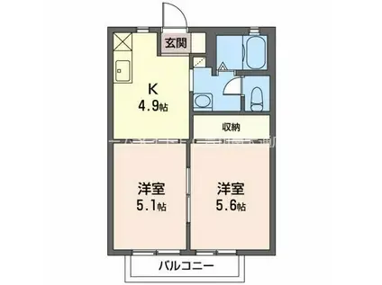 グリーンステージ高師駅前(2K/2階)の間取り写真