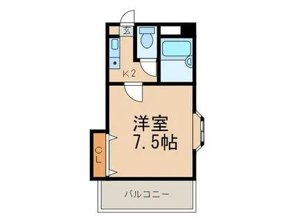 プレシャス志免(1K/2階)の間取り写真