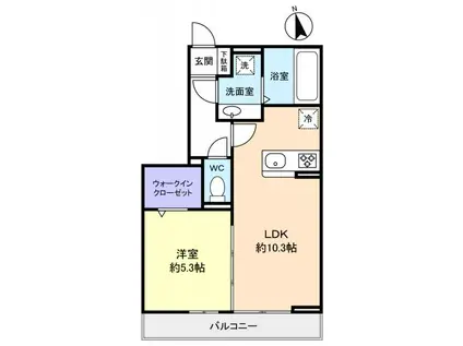 JYUTO津田沼I(1LDK/1階)の間取り写真